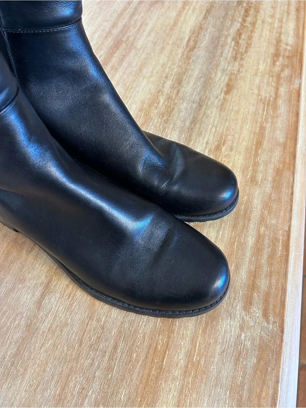 Stuart Weitzman 5050 Black Over-the-Knee Leather Boots, 8